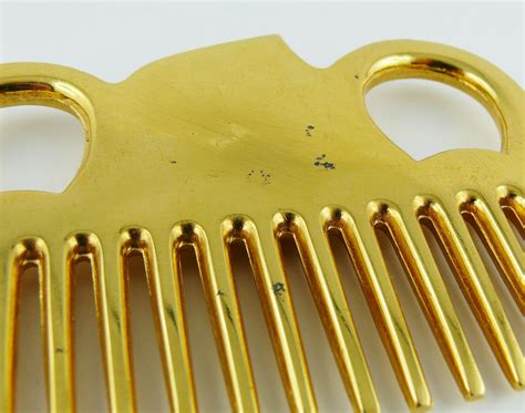 Hermès Vintage Gold Toned Horse Comb 